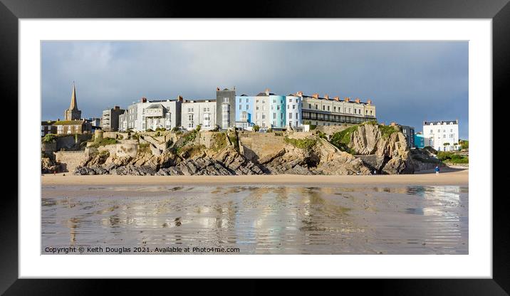 Tenby Sea Front Framed Mounted Print by Keith Douglas