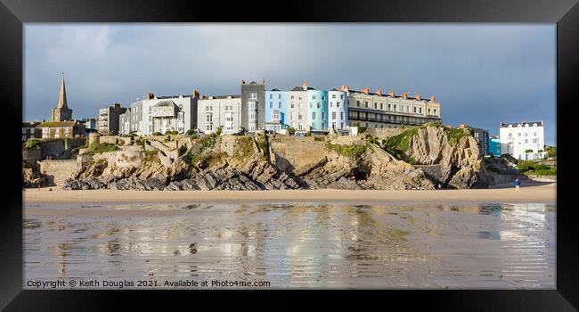 Tenby Sea Front Framed Print by Keith Douglas