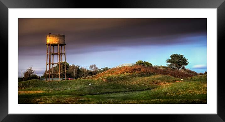 Water tower near Three Cliffs Bay Framed Mounted Print by Leighton Collins