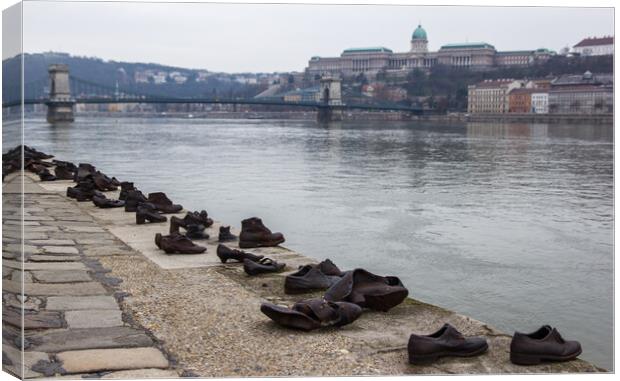 Shoes on the Danube Bank Canvas Print by Jason Wells