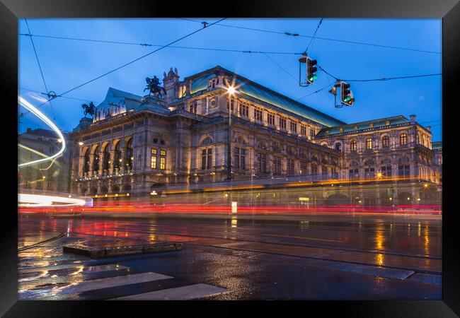 Vienna Court Opera at twilight Framed Print by Jason Wells