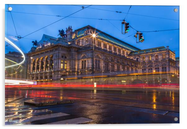 Vienna Court Opera at twilight Acrylic by Jason Wells