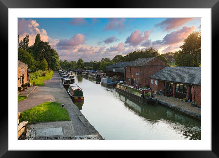 Narrow Boats on the Grand Union Canal, Braunston Framed Mounted Print by Martin Day