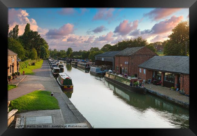 Narrow Boats on the Grand Union Canal, Braunston Framed Print by Martin Day
