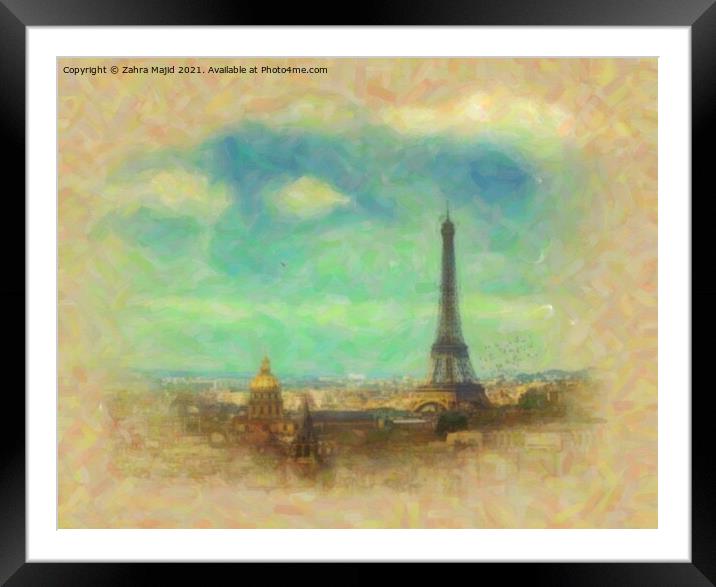 Picturesque Paris Framed Mounted Print by Zahra Majid