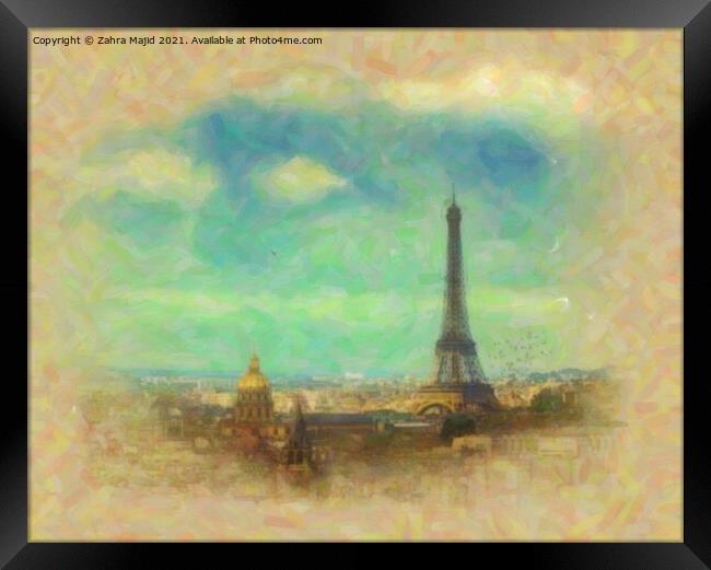 Picturesque Paris Framed Print by Zahra Majid