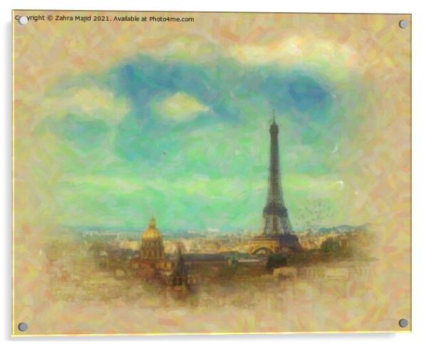 Picturesque Paris Acrylic by Zahra Majid