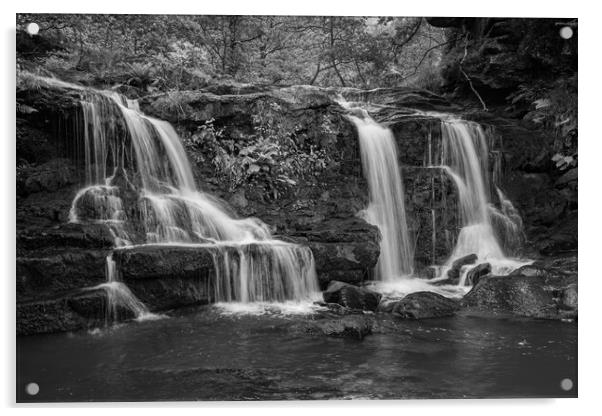 Water Arc Foss  Black and white Acrylic by Kevin Winter