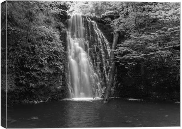 Falling Foss in black and white Canvas Print by Kevin Winter