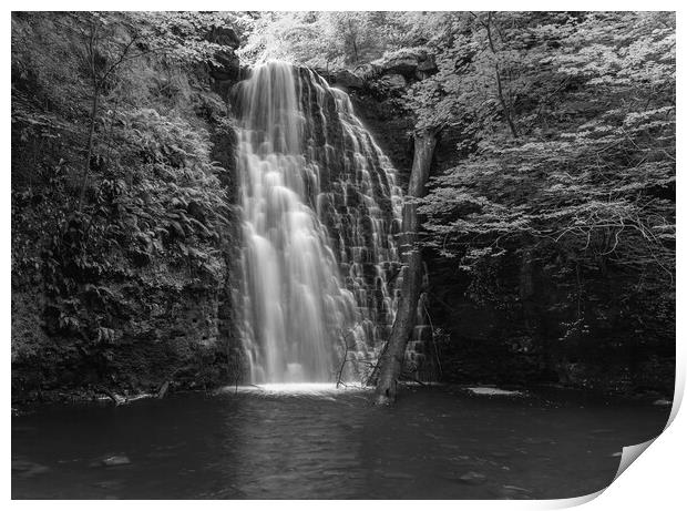 Falling Foss in black and white Print by Kevin Winter