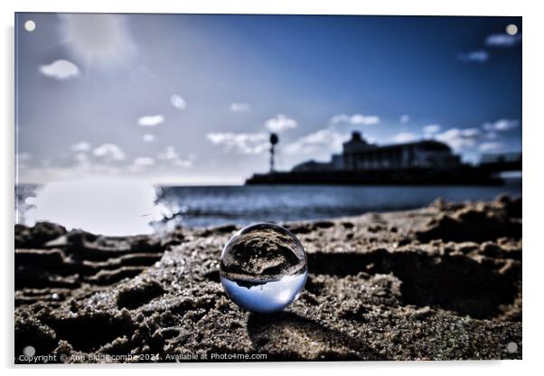 Bournemouth beach sphere Acrylic by Ann Biddlecombe