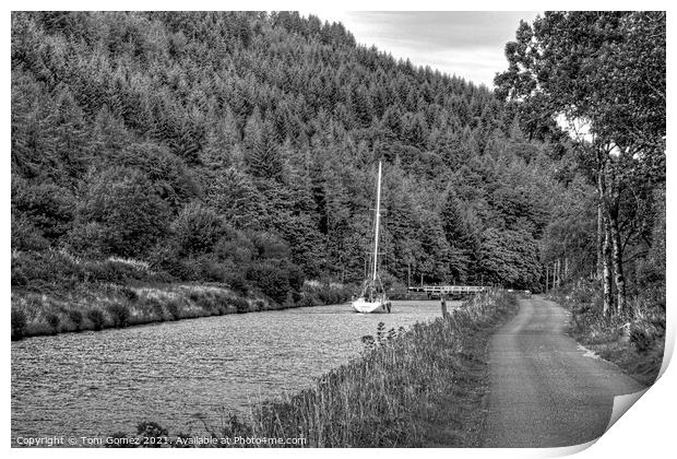 Crinan Canal - B&W Print by Tom Gomez