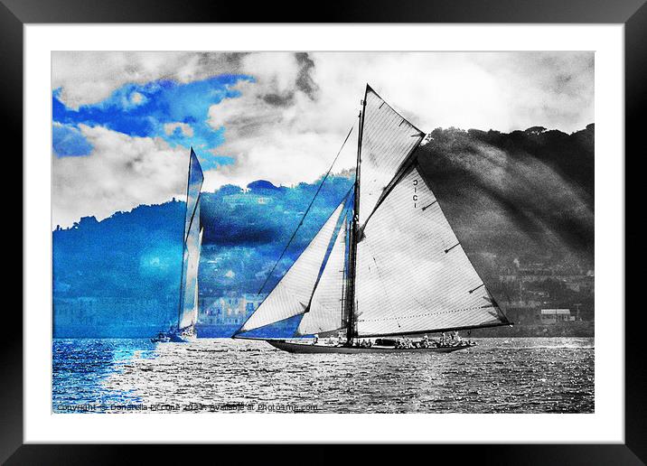 Saint Tropez sails, Saint Tropez voiles Framed Mounted Print by Donatella Piccone