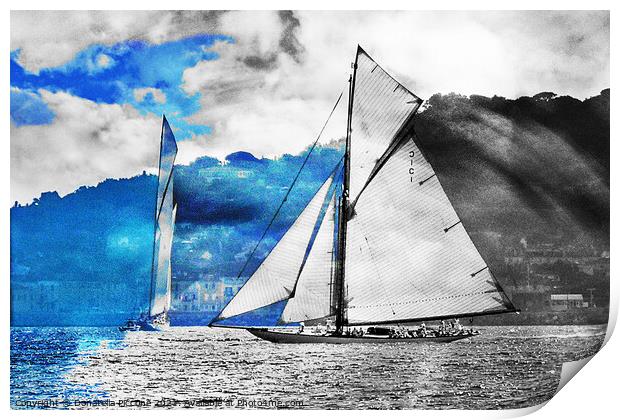 Saint Tropez sails, Saint Tropez voiles Print by Donatella Piccone