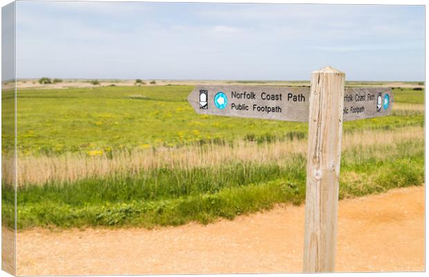 Norfolk coast path sign Canvas Print by Jason Wells