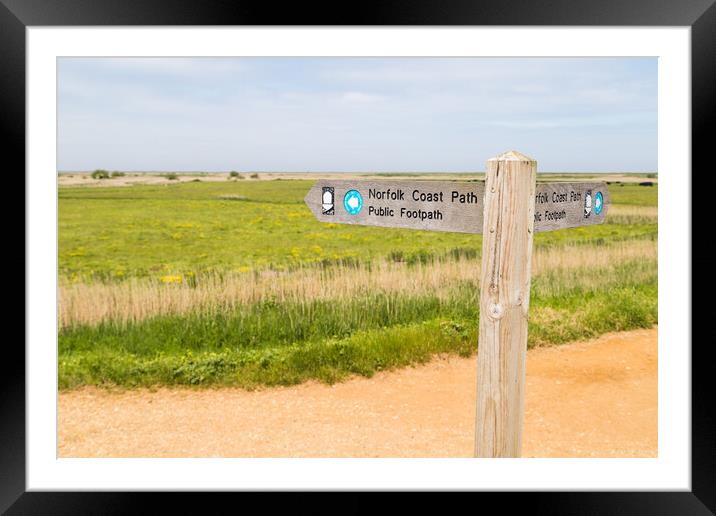 Norfolk coast path sign Framed Mounted Print by Jason Wells