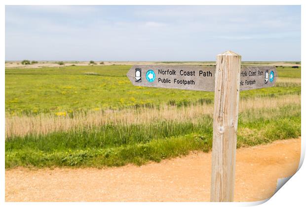 Norfolk coast path sign Print by Jason Wells