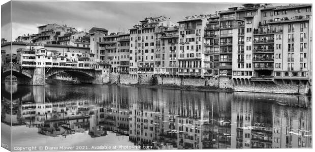 Florence Italy Architecture monochrome Canvas Print by Diana Mower