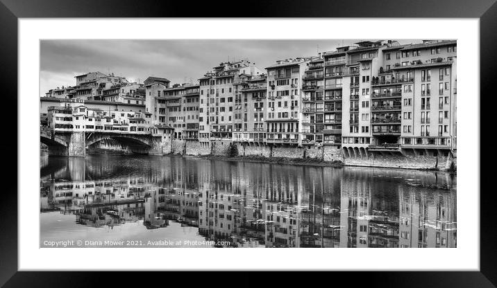 Florence Italy Architecture monochrome Framed Mounted Print by Diana Mower