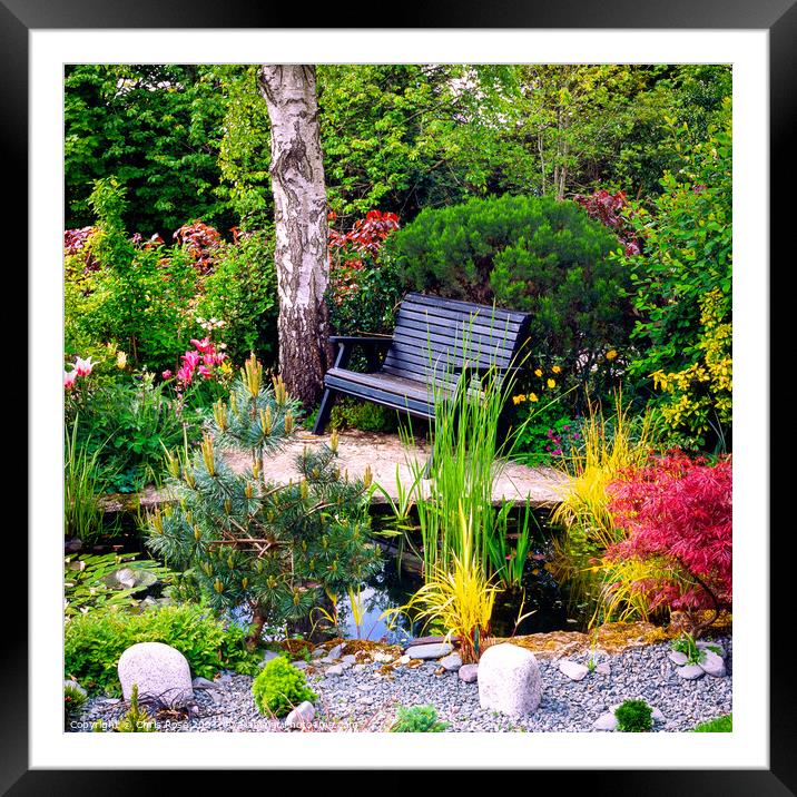 Quiet garden corner Framed Mounted Print by Chris Rose