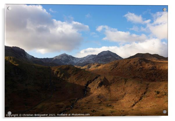 Yr Wyddfa Snowdon 1 Acrylic by Christian Bridgwater