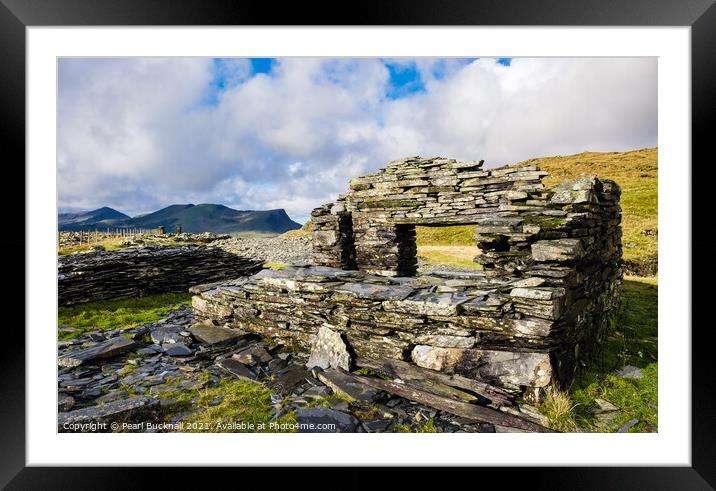 Slate in Snowdonia Wales Framed Mounted Print by Pearl Bucknall