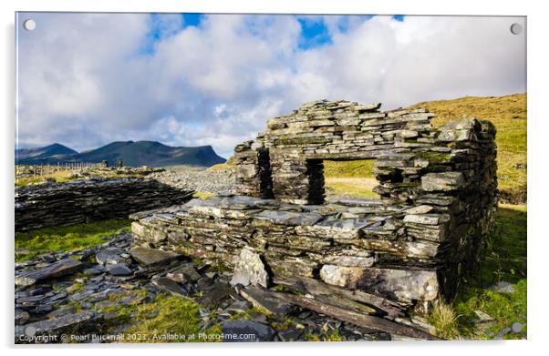 Slate in Snowdonia Wales Acrylic by Pearl Bucknall