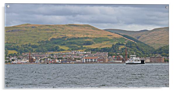 Waverley berthed at Largs and Millport ferry  Acrylic by Allan Durward Photography