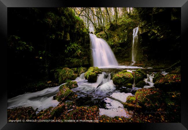 Sloughan Glen waterfall Drumquin Northern Ireland Framed Print by Arnie Livingston