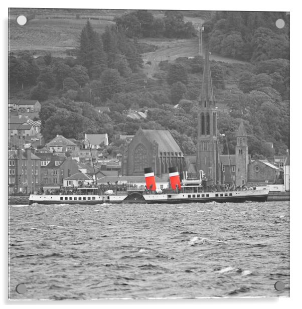 Paddle Steamer Waverley leaving Largs Acrylic by Allan Durward Photography