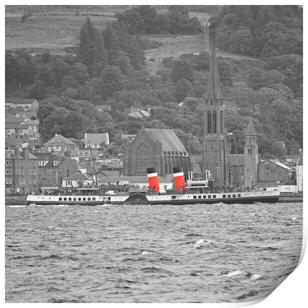 Paddle Steamer Waverley leaving Largs Print by Allan Durward Photography