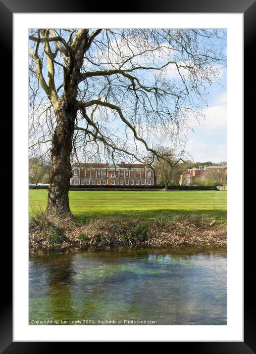 Across The Itchen to Winchester College Framed Mounted Print by Ian Lewis