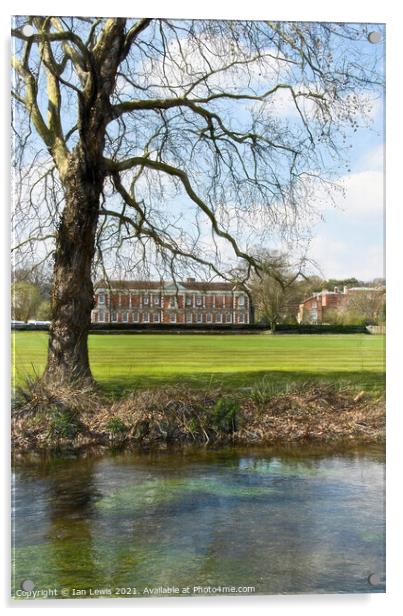 Across The Itchen to Winchester College Acrylic by Ian Lewis