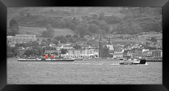 PS Waverley at Largs monchrome Framed Print by Allan Durward Photography
