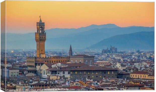 Palazzo Vecchio at sunset Canvas Print by Margaret Ryan