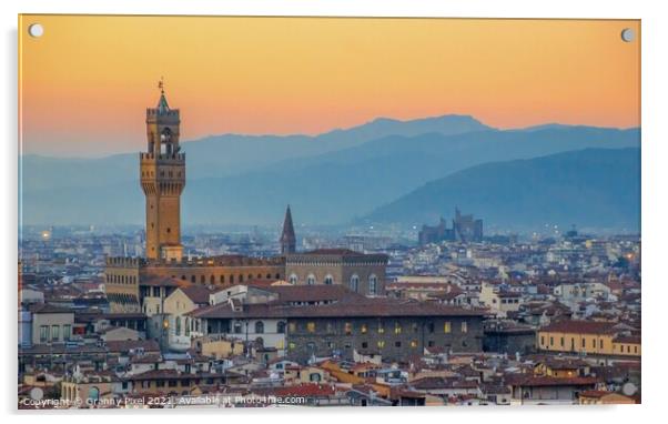 Palazzo Vecchio at sunset Acrylic by Margaret Ryan