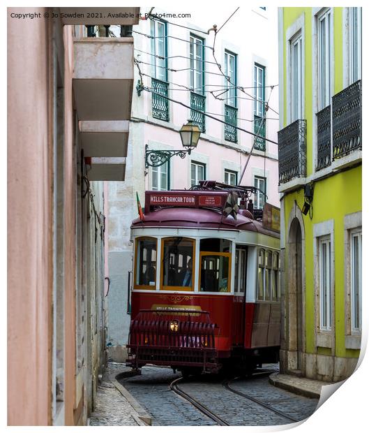 Lisbon Tram Print by Jo Sowden