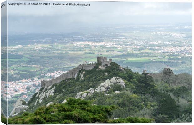 Castle of the Moors, Sintra. Portugal Canvas Print by Jo Sowden