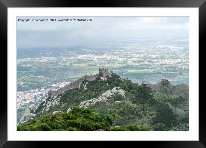 Castle of the Moors, Sintra. Portugal Framed Mounted Print by Jo Sowden