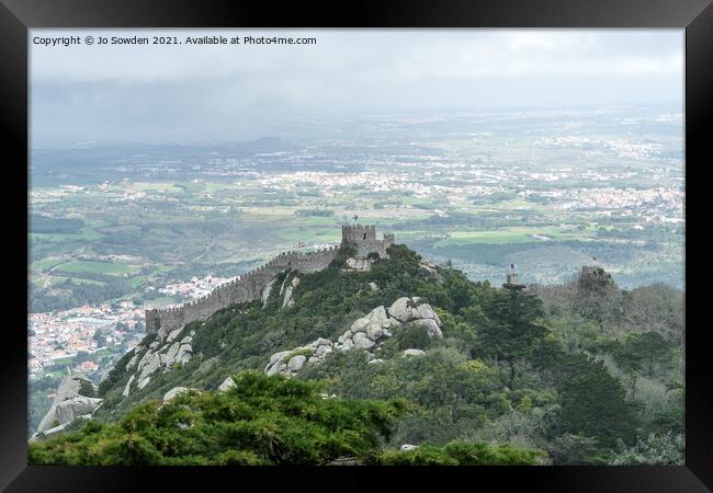 Castle of the Moors, Sintra. Portugal Framed Print by Jo Sowden
