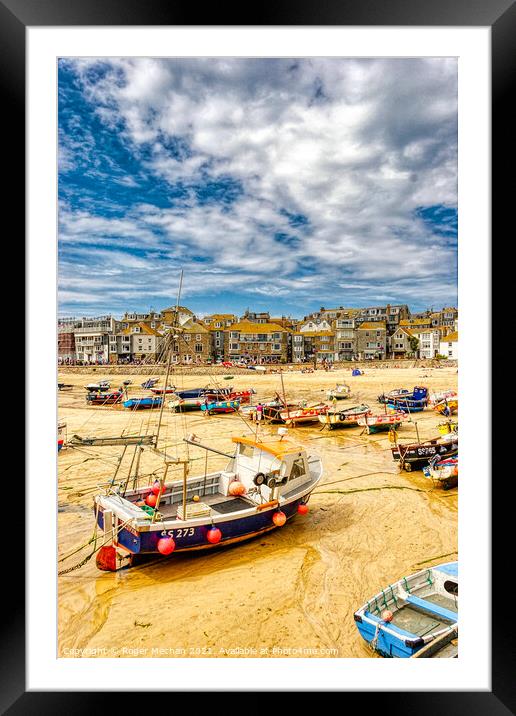 Tranquil Boat Haven Framed Mounted Print by Roger Mechan