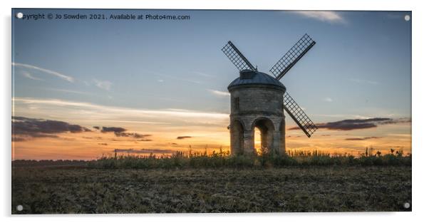 Chesterton Windmill at sunset Acrylic by Jo Sowden