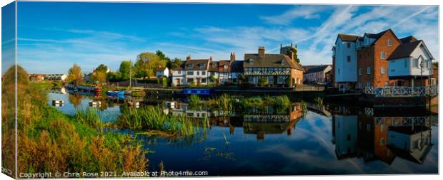 A picturesque group of cottages near Abbey Mill Canvas Print by Chris Rose
