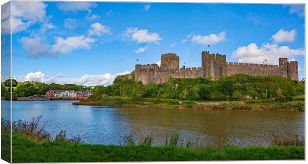 Pembroke Castle Panorama, Pembrokeshire Canvas Print by Tracey Turner