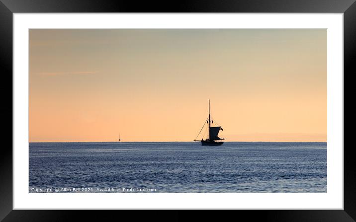 Sloop in early morning light Framed Mounted Print by Allan Bell
