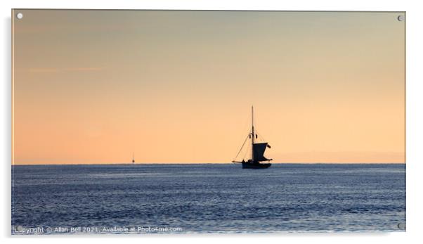 Sloop in early morning light Acrylic by Allan Bell