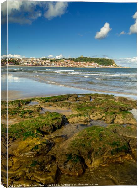 Scarborough South Bay and rockpools Canvas Print by Michael Shannon