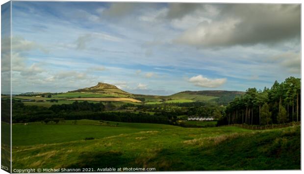 A distant view of Roseberry Topping - The Yorkshir Canvas Print by Michael Shannon