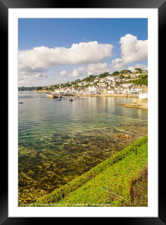 The harbour and village - St Mawes, Cornwall Framed Mounted Print by Michael Shannon