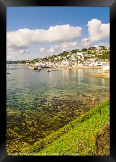The harbour and village - St Mawes, Cornwall Framed Print by Michael Shannon